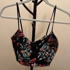 Urban Outfitters Zip-Up Floral Bralette